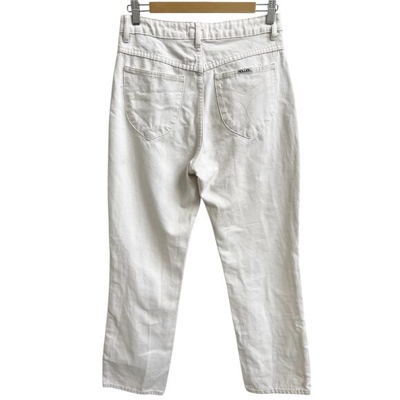 ROLLAS Original High Rise Straight Jeans Salt Color Cream Sz 28 Retro Pockets - Picture 3 of 10